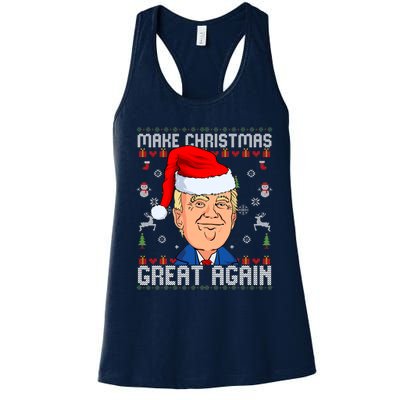 Make Christmas Great Again Trump 2024 Funny Xmas Women's Racerback Tank