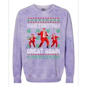 Make Christmas Great Again Santa Trump Dance Xmas Pajamas Gift Colorblast Crewneck Sweatshirt