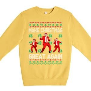 Make Christmas Great Again Santa Trump Dance Xmas Pajamas Gift Premium Crewneck Sweatshirt