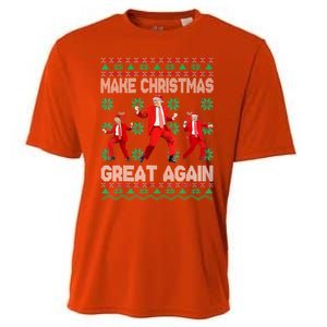 Make Christmas Great Again Santa Trump Dance Xmas Pajamas Gift Cooling Performance Crew T-Shirt