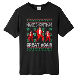 Make Christmas Great Again Santa Trump Dance Xmas Pajamas Gift Tall Fusion ChromaSoft Performance T-Shirt