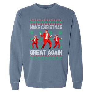 Make Christmas Great Again Santa Trump Dance Xmas Pajamas Gift Garment-Dyed Sweatshirt