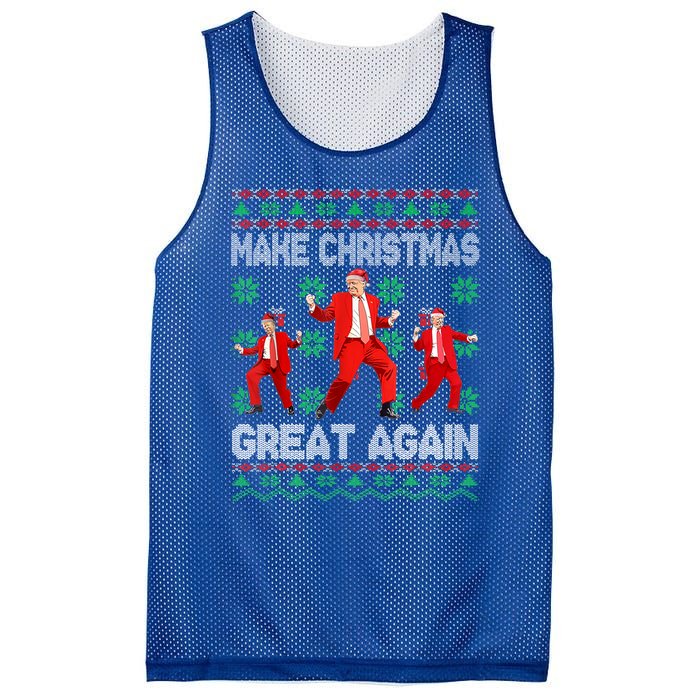 Make Christmas Great Again Santa Trump Dance Xmas Pajamas Gift Mesh Reversible Basketball Jersey Tank