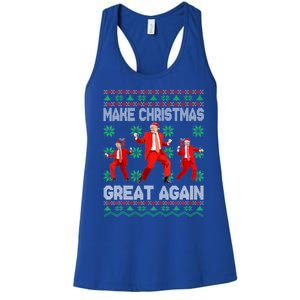 Make Christmas Great Again Santa Trump Dance Xmas Pajamas Gift Women's Racerback Tank