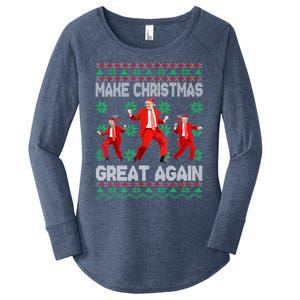 Make Christmas Great Again Santa Trump Dance Xmas Pajamas Gift Women's Perfect Tri Tunic Long Sleeve Shirt