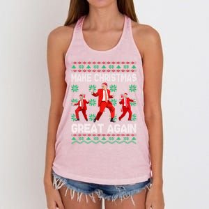 Make Christmas Great Again Santa Trump Dance Xmas Pajamas Gift Women's Knotted Racerback Tank