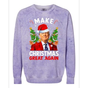 Make Christmas Great Again Funny Donald Trump Santa Xmas Colorblast Crewneck Sweatshirt