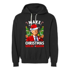 Make Christmas Great Again Funny Donald Trump Santa Xmas Garment-Dyed Fleece Hoodie