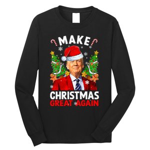 Make Christmas Great Again Funny Donald Trump Santa Xmas Long Sleeve Shirt