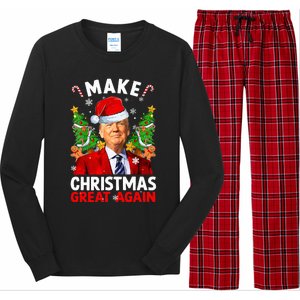 Make Christmas Great Again Funny Donald Trump Santa Xmas Long Sleeve Pajama Set