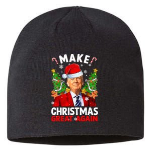 Make Christmas Great Again Funny Donald Trump Santa Xmas Sustainable Beanie