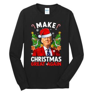 Make Christmas Great Again Funny Donald Trump Santa Xmas Tall Long Sleeve T-Shirt