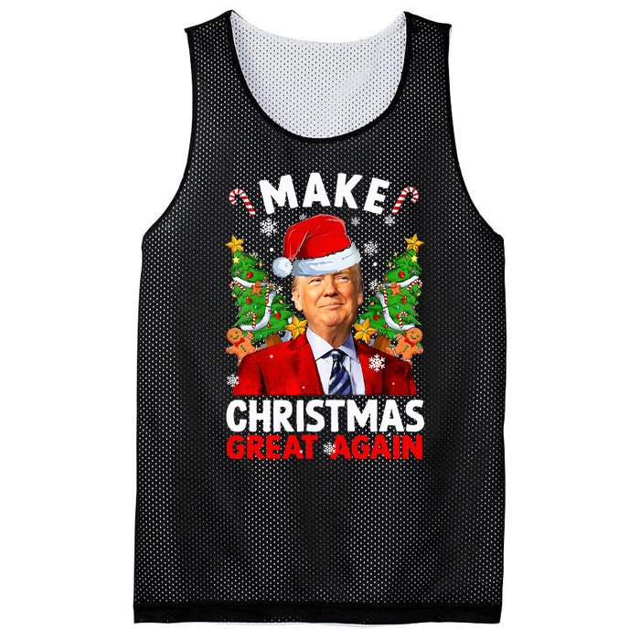 Make Christmas Great Again Funny Donald Trump Santa Xmas Mesh Reversible Basketball Jersey Tank