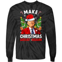 Make Christmas Great Again Funny Donald Trump Santa Xmas Tie-Dye Long Sleeve Shirt