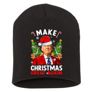 Make Christmas Great Again Funny Donald Trump Santa Xmas Short Acrylic Beanie