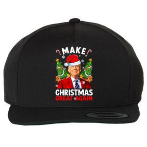 Make Christmas Great Again Funny Donald Trump Santa Xmas Wool Snapback Cap