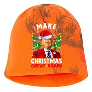 Make Christmas Great Again Funny Donald Trump Santa Xmas Kati - Camo Knit Beanie