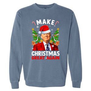 Make Christmas Great Again Funny Donald Trump Santa Xmas Garment-Dyed Sweatshirt