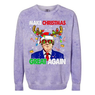 Make Christmas Great Again Trump 2024 Xmas Colorblast Crewneck Sweatshirt