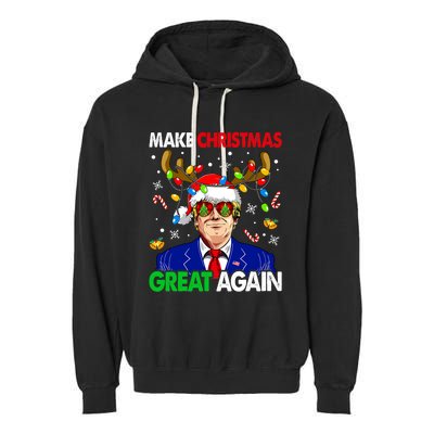 Make Christmas Great Again Trump 2024 Xmas Garment-Dyed Fleece Hoodie