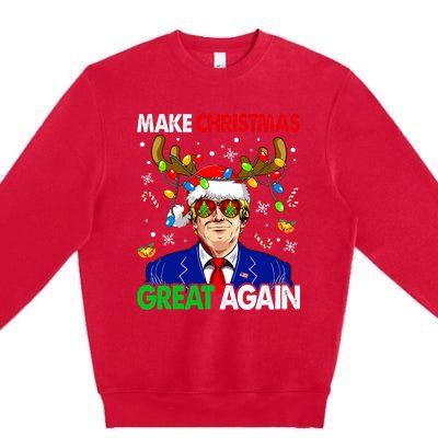 Make Christmas Great Again Trump 2024 Xmas Premium Crewneck Sweatshirt