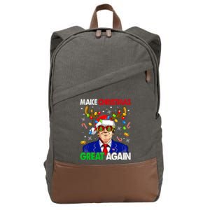 Make Christmas Great Again Trump 2024 Xmas Cotton Canvas Backpack