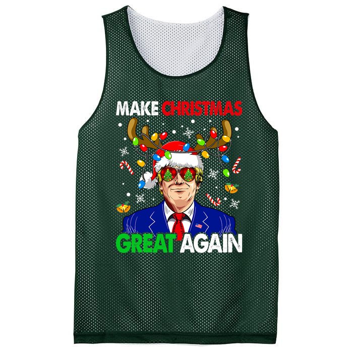 Make Christmas Great Again Trump 2024 Xmas Mesh Reversible Basketball Jersey Tank