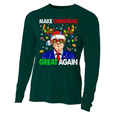 Make Christmas Great Again Trump 2024 Xmas Cooling Performance Long Sleeve Crew