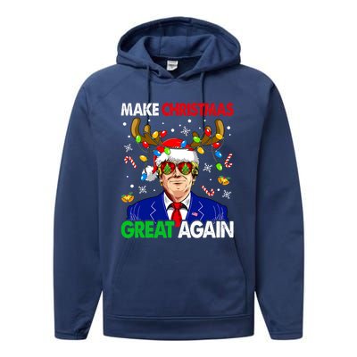 Make Christmas Great Again Trump 2024 Xmas Performance Fleece Hoodie