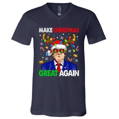 Make Christmas Great Again Trump 2024 Xmas V-Neck T-Shirt