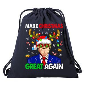 Make Christmas Great Again Trump 2024 Xmas Drawstring Bag