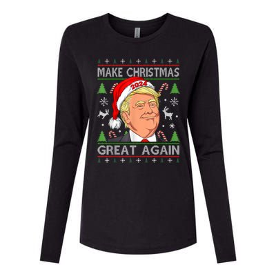 Make Christmas Great Again Funny Trump Ugly Christmas Gift Womens Cotton Relaxed Long Sleeve T-Shirt