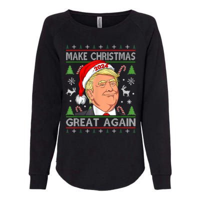 Make Christmas Great Again Funny Trump Ugly Christmas Gift Womens California Wash Sweatshirt