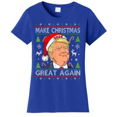 Make Christmas Great Again Funny Trump Ugly Christmas Gift Women's T-Shirt