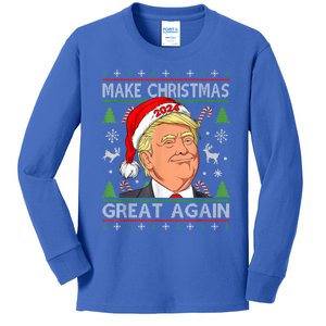 Make Christmas Great Again Funny Trump Ugly Christmas Gift Kids Long Sleeve Shirt