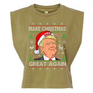 Make Christmas Great Again Funny Trump Ugly Christmas Gift Garment-Dyed Women's Muscle Tee