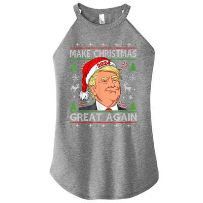 Make Christmas Great Again Funny Trump Ugly Christmas Gift Women's Perfect Tri Rocker Tank