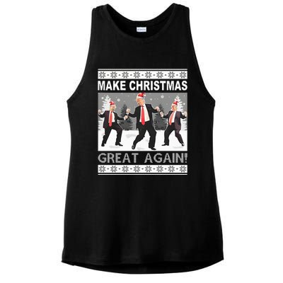 Make Christmas Great Again Trump Dancing Ladies PosiCharge Tri-Blend Wicking Tank