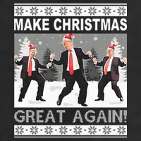 Make Christmas Great Again Trump Dancing 7 Panel Mesh Trucker Snapback Hat