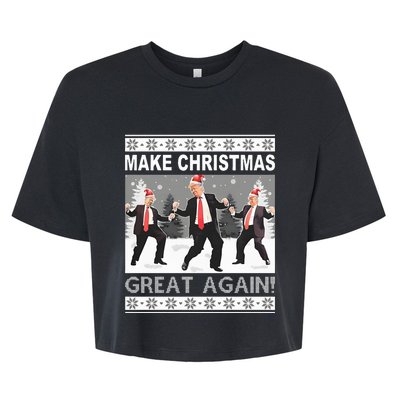 Make Christmas Great Again Trump Dancing Bella+Canvas Jersey Crop Tee