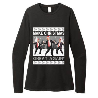 Make Christmas Great Again Trump Dancing Womens CVC Long Sleeve Shirt