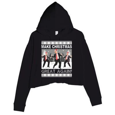 Make Christmas Great Again Trump Dancing Crop Fleece Hoodie