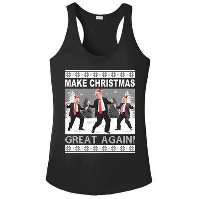 Make Christmas Great Again Trump Dancing Ladies PosiCharge Competitor Racerback Tank