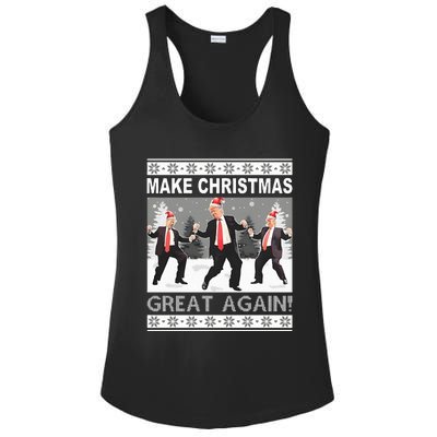 Make Christmas Great Again Trump Dancing Ladies PosiCharge Competitor Racerback Tank