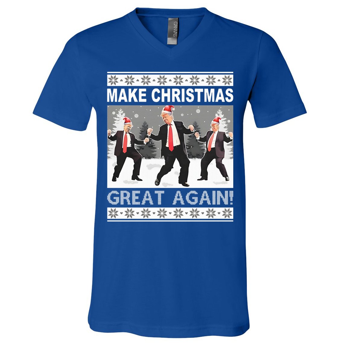 Make Christmas Great Again Trump Dancing V-Neck T-Shirt