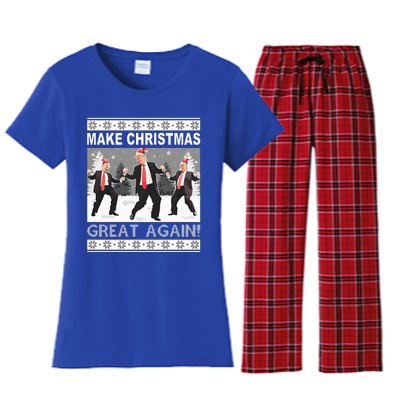 Make Christmas Great Again Trump Dancing Women's Flannel Pajama Set