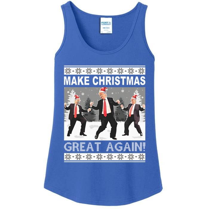 Make Christmas Great Again Trump Dancing Ladies Essential Tank