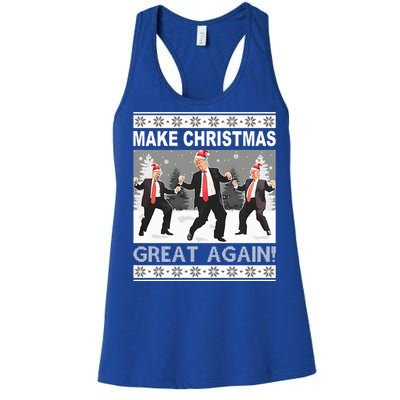 Make Christmas Great Again Trump Dancing Women's Racerback Tank