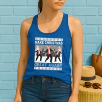 Make Christmas Great Again Trump Dancing Womens Tank Top