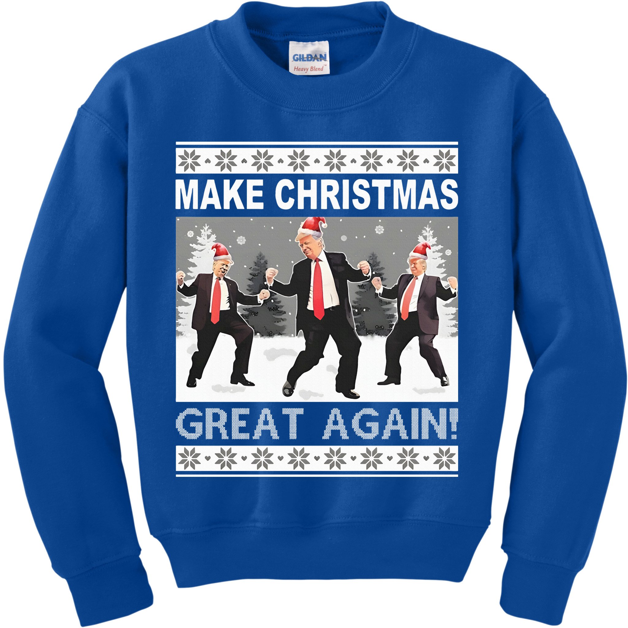 Make Christmas Great Again Trump Dancing Kids Sweatshirt